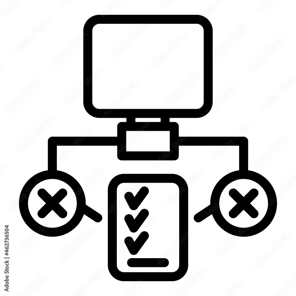 Poster computer 2fa icon outline vector. factor password. code login