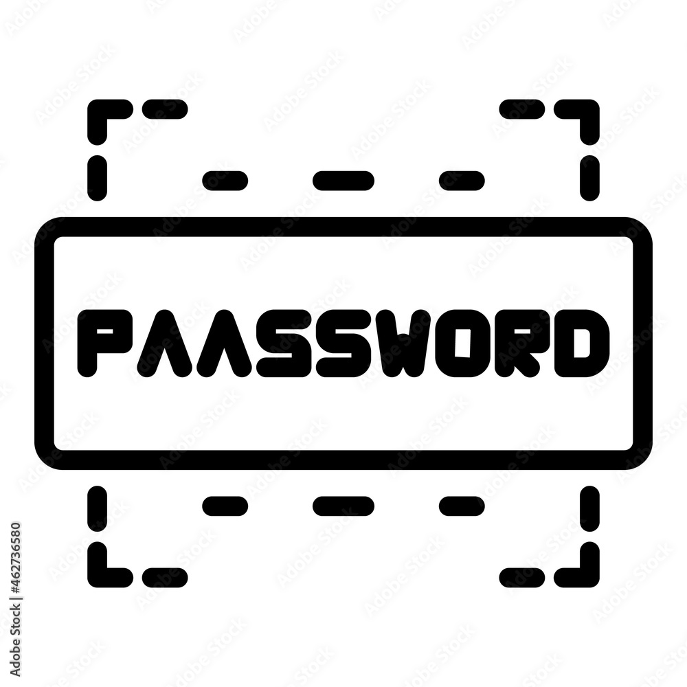 Poster password login icon outline vector. internet verify. code step