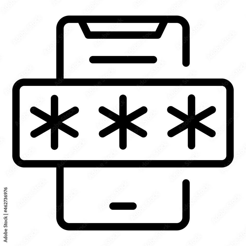 Poster secure phone login icon outline vector. step code. password verification