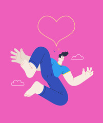 Happiness - happy people jumping in the air cheerfully