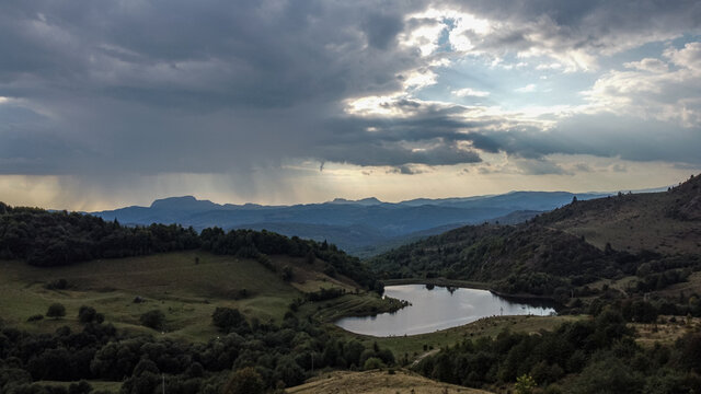 Landscape with Taul Mare Lake in Romania