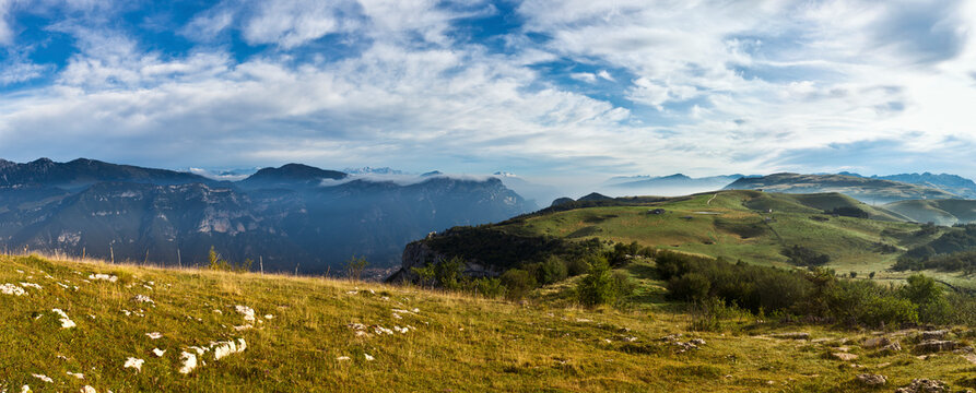 Italy, Verona, Lessinia, Fields and mountains