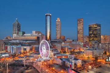 Atlanta, Georgia, USA Downtown Skyline - obrazy, fototapety, plakaty