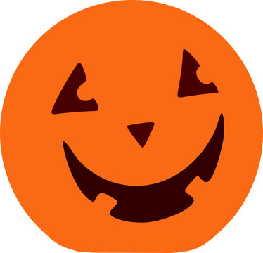 pumpkin face on orange background