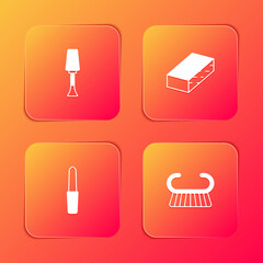 Set Nail polish, file, and Pedicure brush or grater icon. Vector
