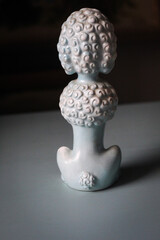 Vintage Blue Poodle Figurine from the back 