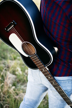 Close-up of man with a guitar