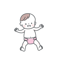 笑顔の赤ちゃんのイラスト素材