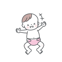 笑顔の赤ちゃんのイラスト素材