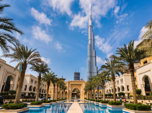 United Arab Emirates, Dubai, Burj Khalifa and Souq Al Bahar