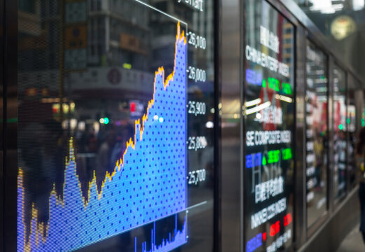 Stock Market Display, Hong Kong, China