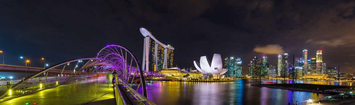 Skyline of Singapore with Marina Bay, Singapore