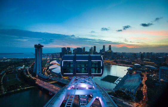 Skyline from Singapore Flyer Ferris Wheel, Singapore