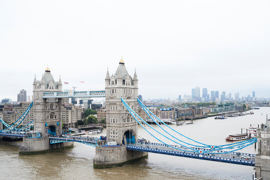 UK, London, Aerial view of Tower Bridge