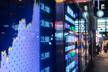 Stock Market Display, Hong Kong, China