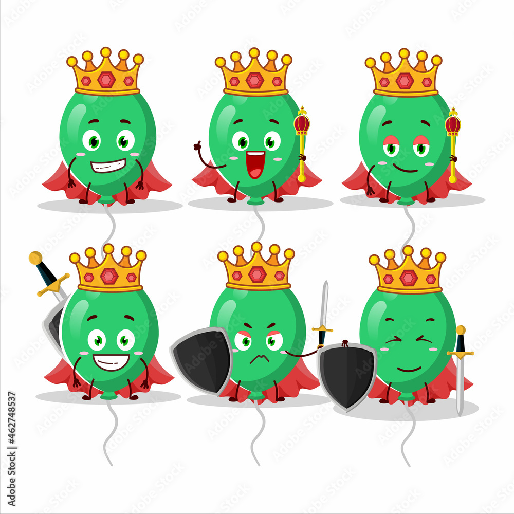 Canvas Prints A Charismatic King green balloons cartoon character wearing a gold crown