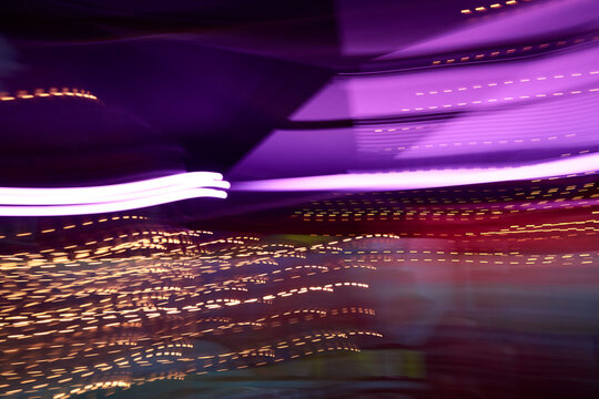 Colorful lights in movement, long exposure