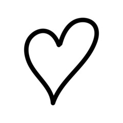 Hand drawn vector doodle illustration, abstract handwriting. Scribbled shape of a heart