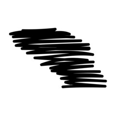 Hand drawn vector doodle illustration, abstract handwriting. Scribbled curved line