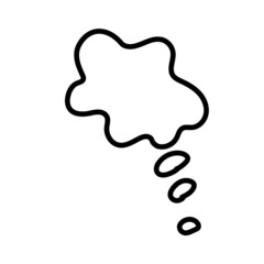 Hand drawn vector doodle illustration, abstract handwriting. Scribbled shape of a speech bubble
