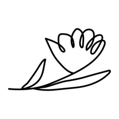 Hand drawn vector doodle illustration, abstract handwriting. Scribbled shape of a flower
