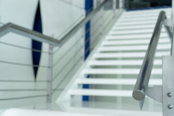 Blurred stairs modern style in empty modern office building interior
