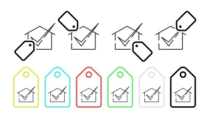 Approval of the plan at home vector icon in tag set illustration for ui and ux, website or mobile application