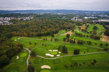 Aerial Drone of Golf Course in totowa New Jersey