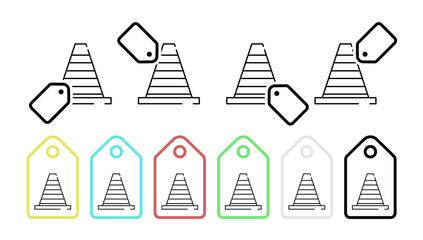 Cone vector icon in tag set illustration for ui and ux, website or mobile application