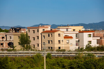 Fototapeta na wymiar view of the town of the city