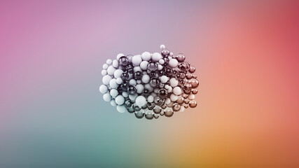 Abstract bubbles on multi-colored background