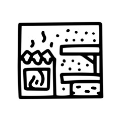 sauna line vector doodle simple icon design