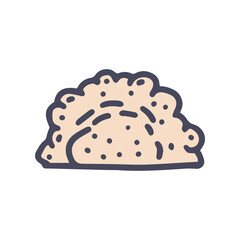 meat pie color vector doodle simple icon