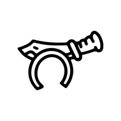 knife headband line vector doodle simple icon