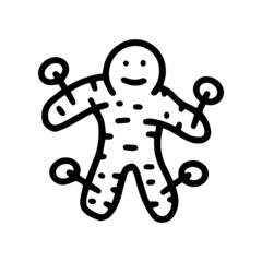 voodoo doll line vector doodle simple icon