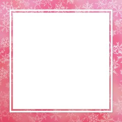 赤色の雪のフレームがある背景素材