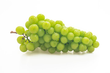 fresh green grape on white background