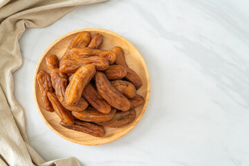 sun dried banana on plate
