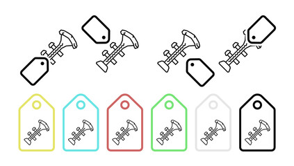 Trumpet, musical instrument vector icon in tag set illustration for ui and ux, website or mobile application