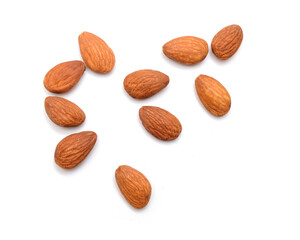 Almonds isolated on white background