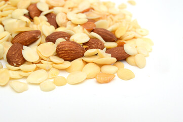 Almonds isolated on white background