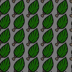seamless pattern of green leaf background