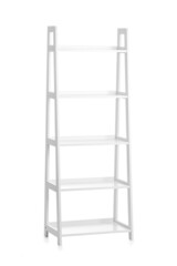 Empty bookcase on white background