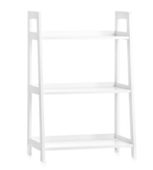 Empty bookcase on white background