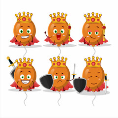 A Charismatic King orange balloons cartoon character wearing a gold crown