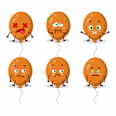 Orange balloons cartoon character with nope expression