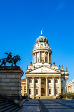 View to French Cathedral at Gendarmenmarkt, Berlin, Germany
