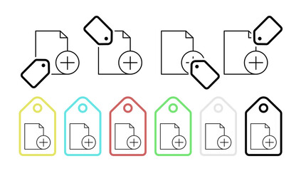 New document vector icon in tag set illustration for ui and ux, website or mobile application