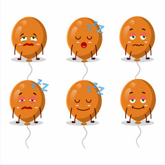 Cartoon character of orange balloons with sleepy expression