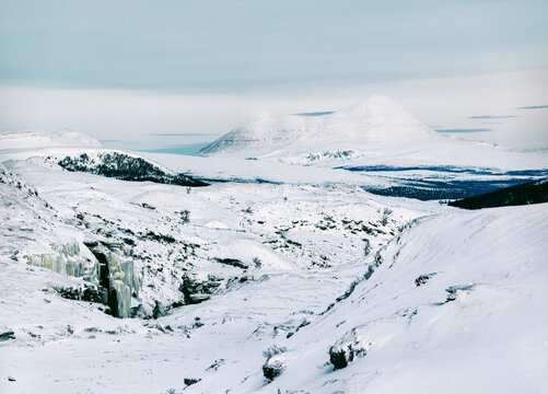 Norway, Rondane, Snow-Covered Peaks in Rondane National Park